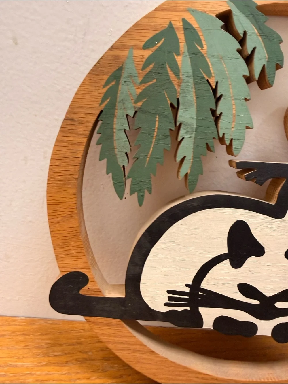 Vtg 13” Cat Silhouette Wood 3D Wall Decor Kitschy Art